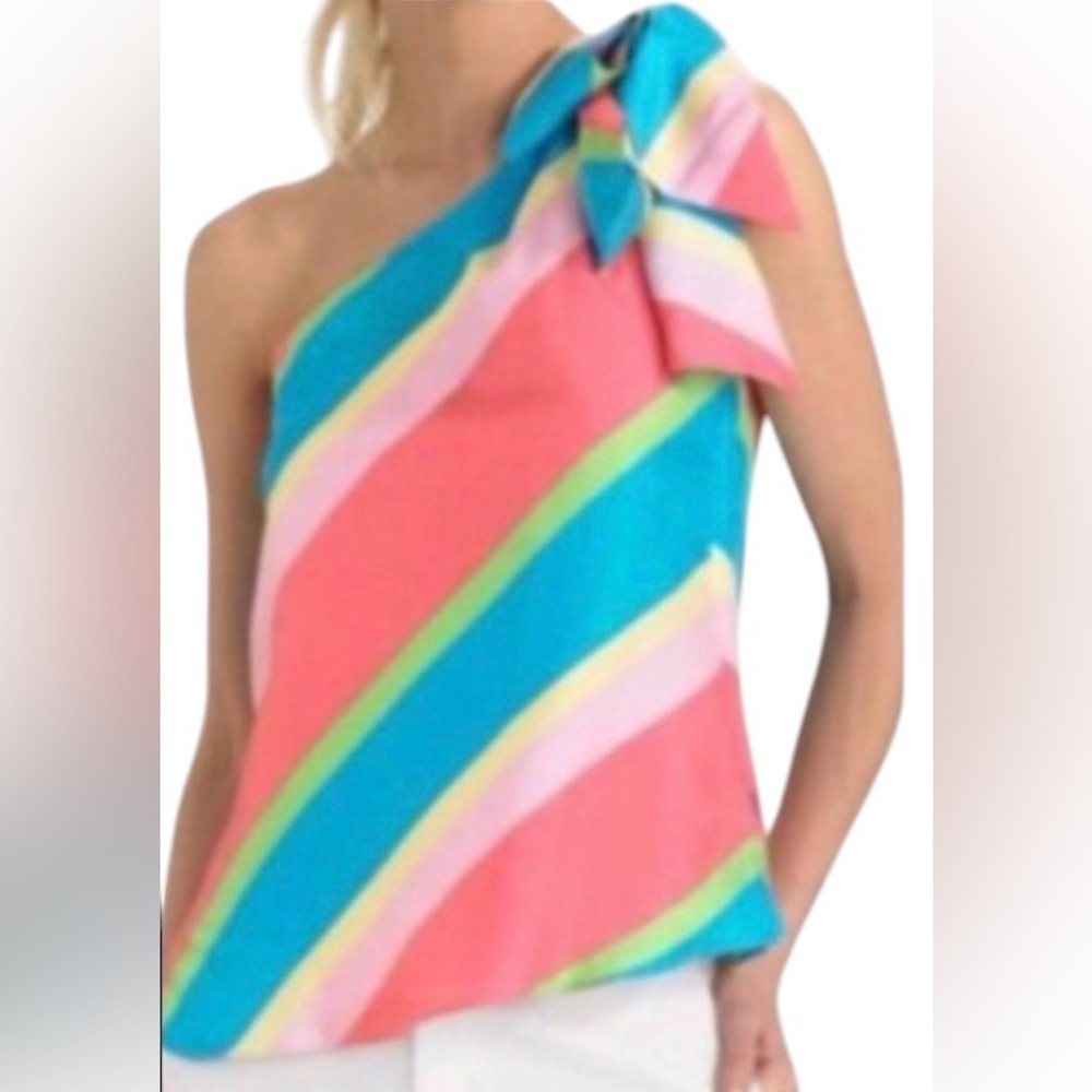 Lilly Pulitzer 100% Silk Pink Signature Label Top Size 6 Summer Resort Vacation